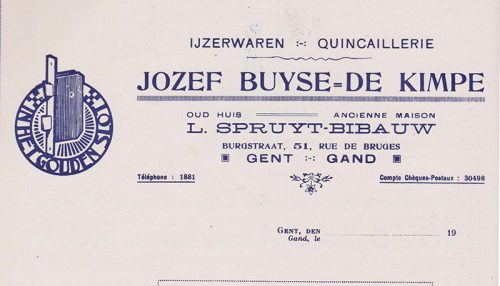Briefhoofd voor de firma Buyse-De Kimpe in: Grafiek, no. 20 (1946).
