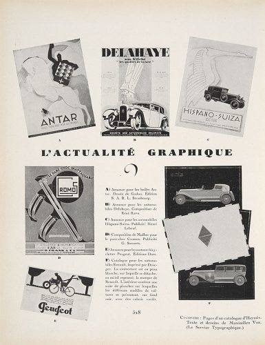 “L’actualité graphique”, putting a great variety of advertisements on display, in AMG 15 (January 1930).