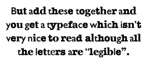 Figure 12. Frankenfont. Eben Sorkin, “Legibility”. Lecture at workshop Ala Ma Fonta, Katowice, 2011.